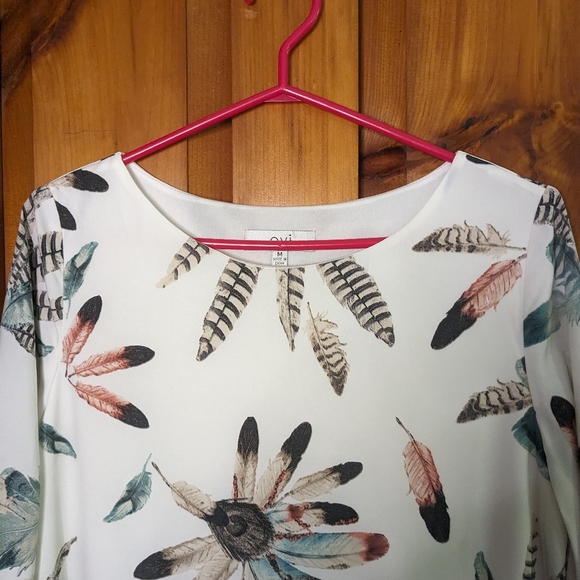 OVI* Boho pull on polyester chiffon lined 3/4 sleeve round neck mid length dress - Picture 6 of 13